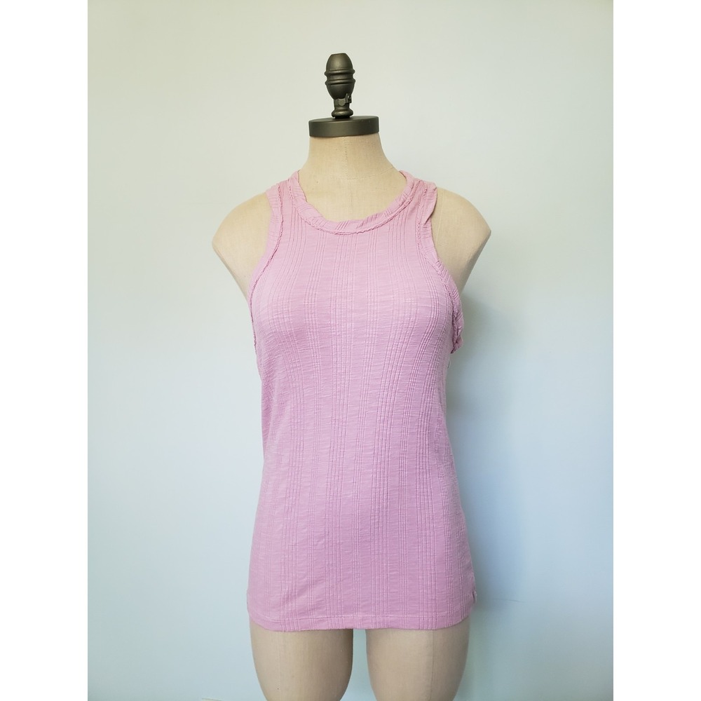 Pilcro Anthropologie Women's M Ribbed Tank Top Pink Fitted Stretchy Sustainable